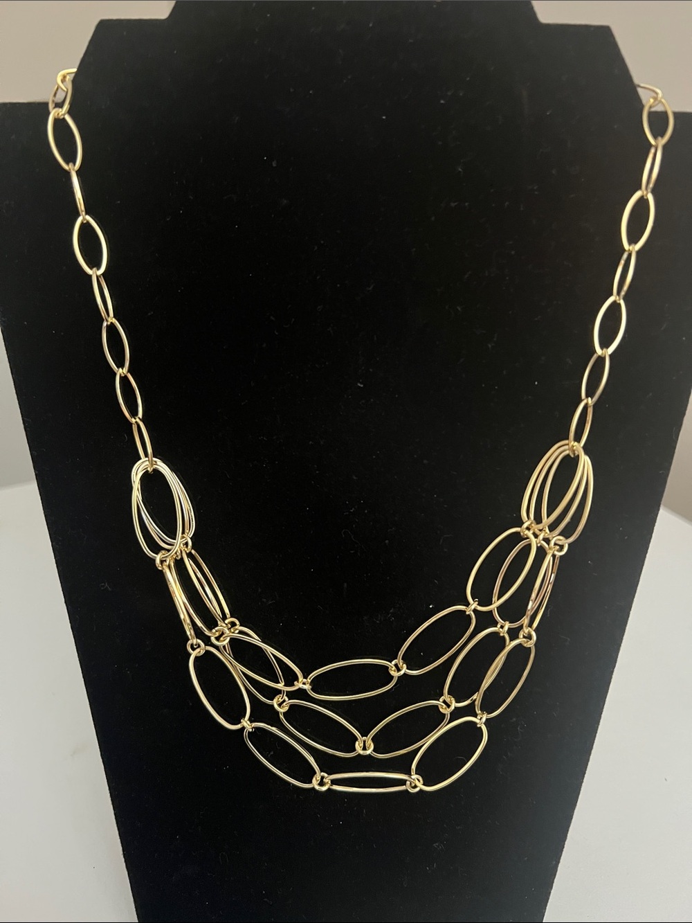 Golden Oval Link Layered Necklace- Heirloom Vintage